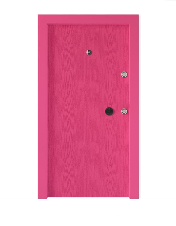 Pembe Ahşap Model Görünümlü Çelik Kapı