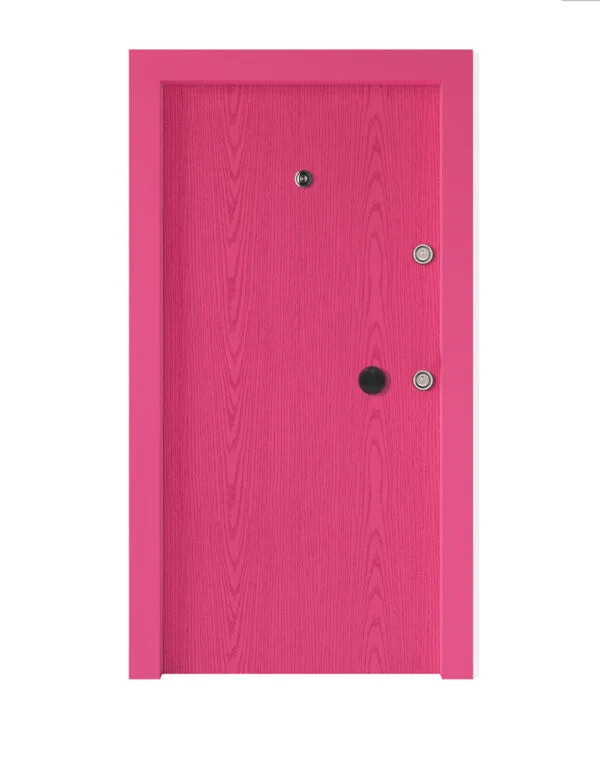Pembe Ahşap Model Görünümlü Çelik Kapı