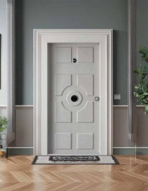 Beyaz Ahsap Laminat Celik Kapi zemin