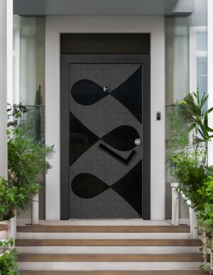 Fiber Kaplamalı Cam Detaylı Çelik Kapı Zemin