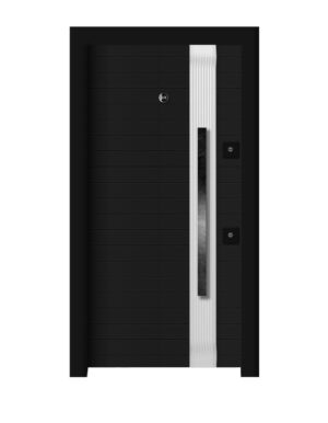 Siyah Düz Çizgili Kompozit Çelik Kapı metal şeriti