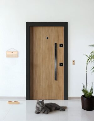 ahsap kaplamali kare kilitli modern celik kapi 1